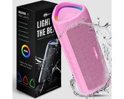 Muring Draadloze Bluetooth Speaker - Muziek Box - Tot 20 uur Afspeeltijd - TWS Pairing - Bluetooth 5.3 - Partybox - Luidspreker - Geluidsbox - Roze