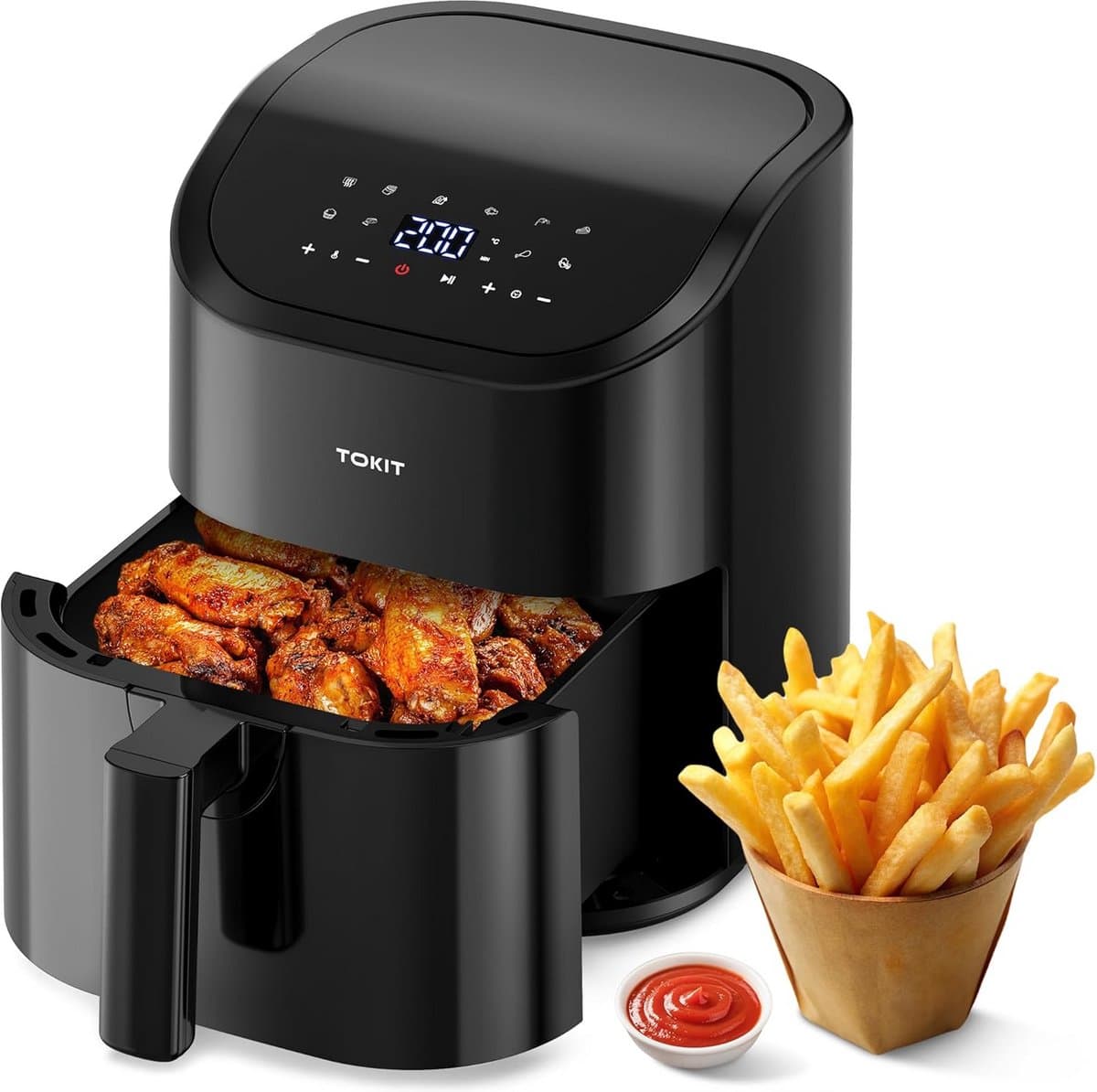 Compacte Airfryer met 10 Programma's - 4.5 Liter en 1500W Vermogen — afbeelding 1