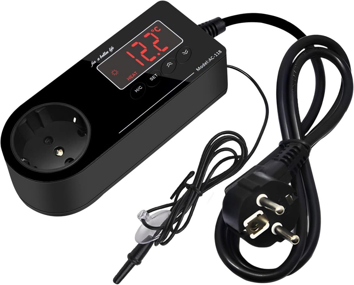 Digitale Temperatuurregelaar met Sensor voor Verwarming en Koeling (220V) — afbeelding 1