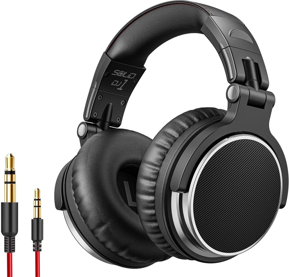 Solid DJ1 Over-ear DJ & Studio Koptelefoon - Inclusief USB-C Adapter, Microfoon & Draagtas - 3.5mm & 6.3mm Jack - Zwart — afbeelding 1