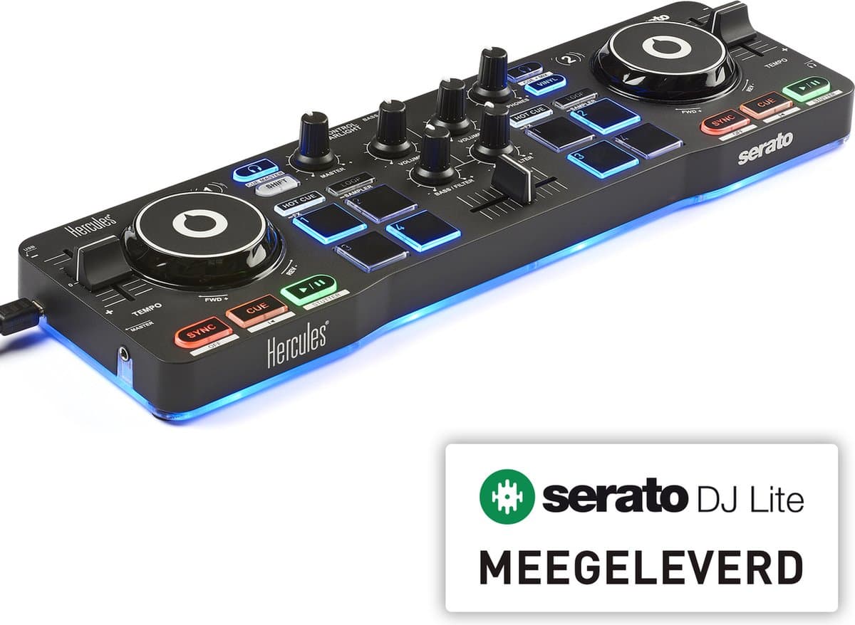 Hercules DJControl Starlight - DJ controller met Serato DJ Lite - 2 Decks & 8 RGB Pads — afbeelding 1