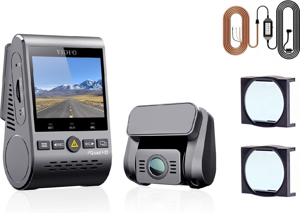 VIOFO A129 Plus Duo - Dual Dashcam - Hardwire Kit HK3 constante voeding- 2x CPL Filter — afbeelding 1