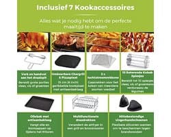 Digitale Airfryer Oven 10-in-1 met Snel Luchtcirculatie en 60-Minuten Timer, 11 L, 2000 W, Zwart