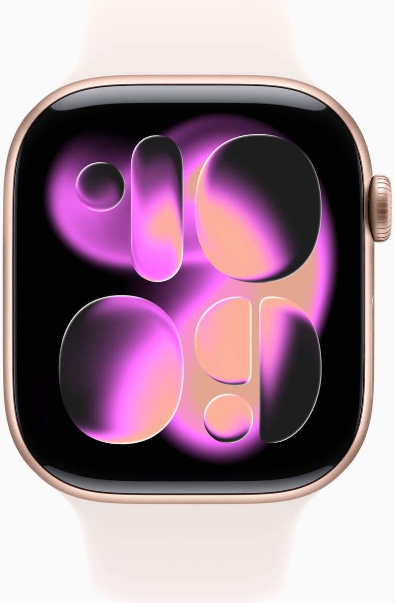 Apple Watch S11 Cellular 46mm Rose Gold Aluminium Case with Light Blush Sport Band - M/L — afbeelding 1