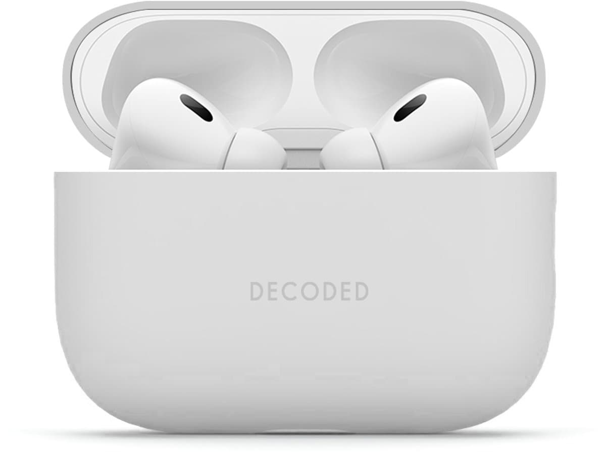 DECODED Siliconen AirPods Hoesje - Geschikt voor AirPods Pro 3 - Soft Touch Silicone - Ondersteund Draadloos Opladen - Valbescherming - Grijs — afbeelding 1