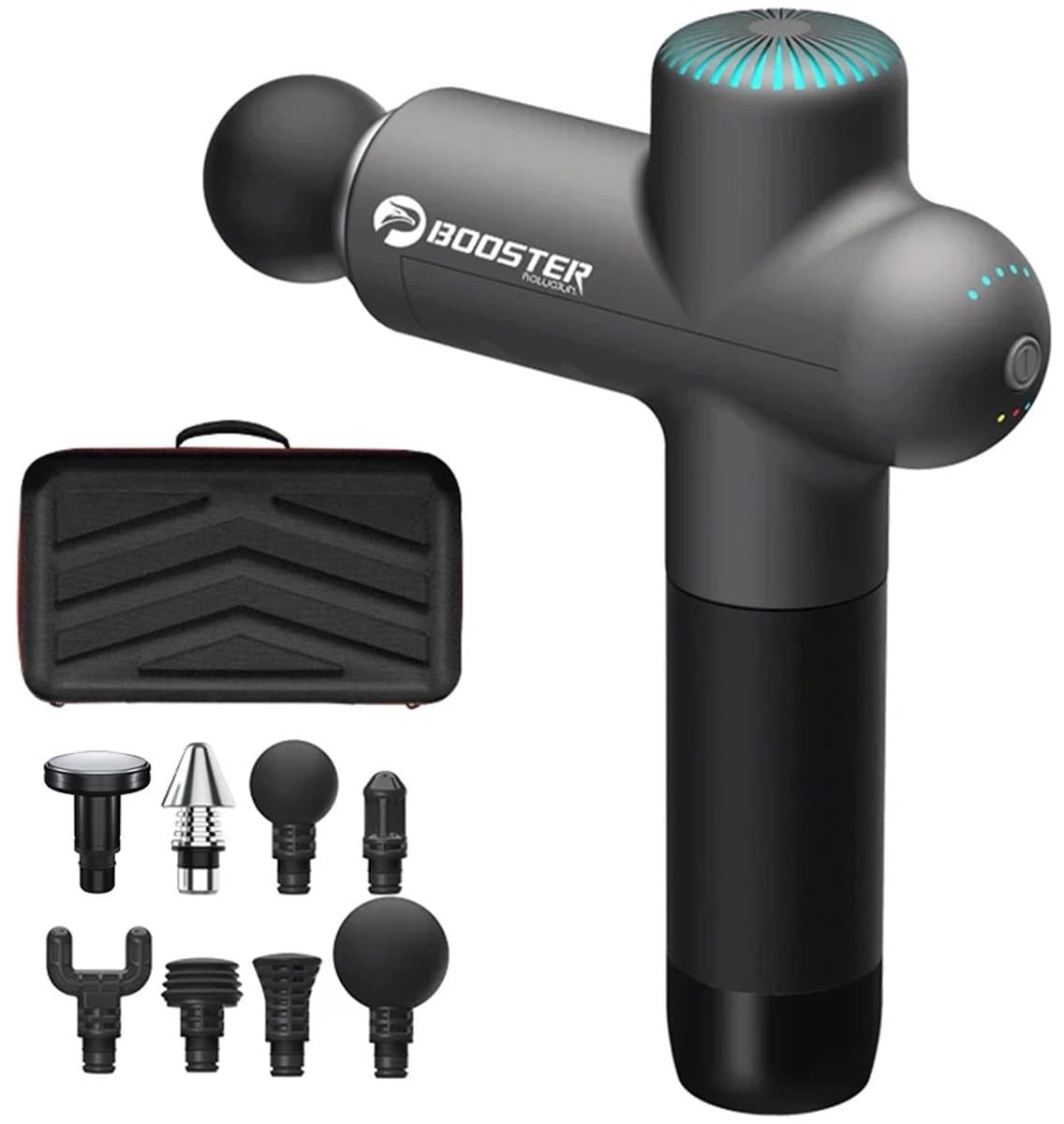 Benelux Select Massage Gun – Massage Apparaat – Massage-gun – Massagegun – Inclusief Opbergkoffer – 8-Delig – 19 x 6 x 26 cm — afbeelding 1
