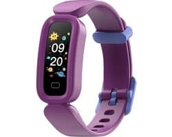 DrPhone KidstimeX12 – Smartwatch Voor Kinderen – Waterdichte Smartwatch – Smartwatch Met Notificaties Meldingen – Hartslagmeter – Stappen & Calorietelleren – Licht Paars