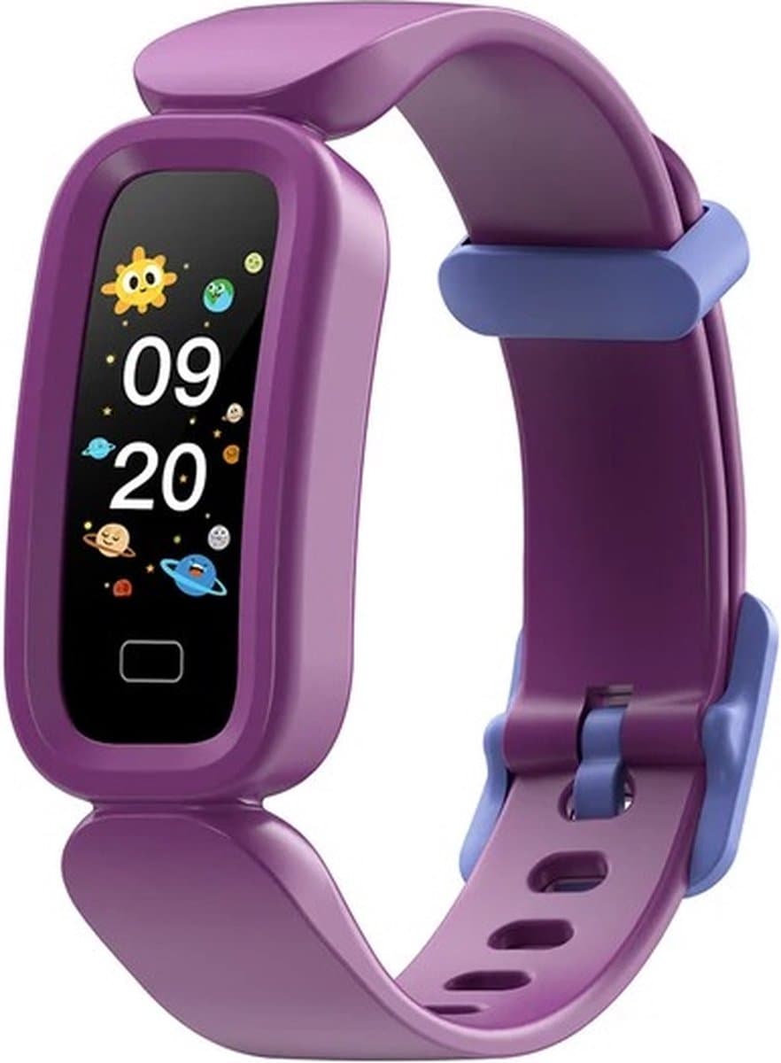 DrPhone KidstimeX12 – Smartwatch Voor Kinderen – Waterdichte Smartwatch – Smartwatch Met Notificaties Meldingen – Hartslagmeter – Stappen & Calorietelleren – Licht Paars — afbeelding 1