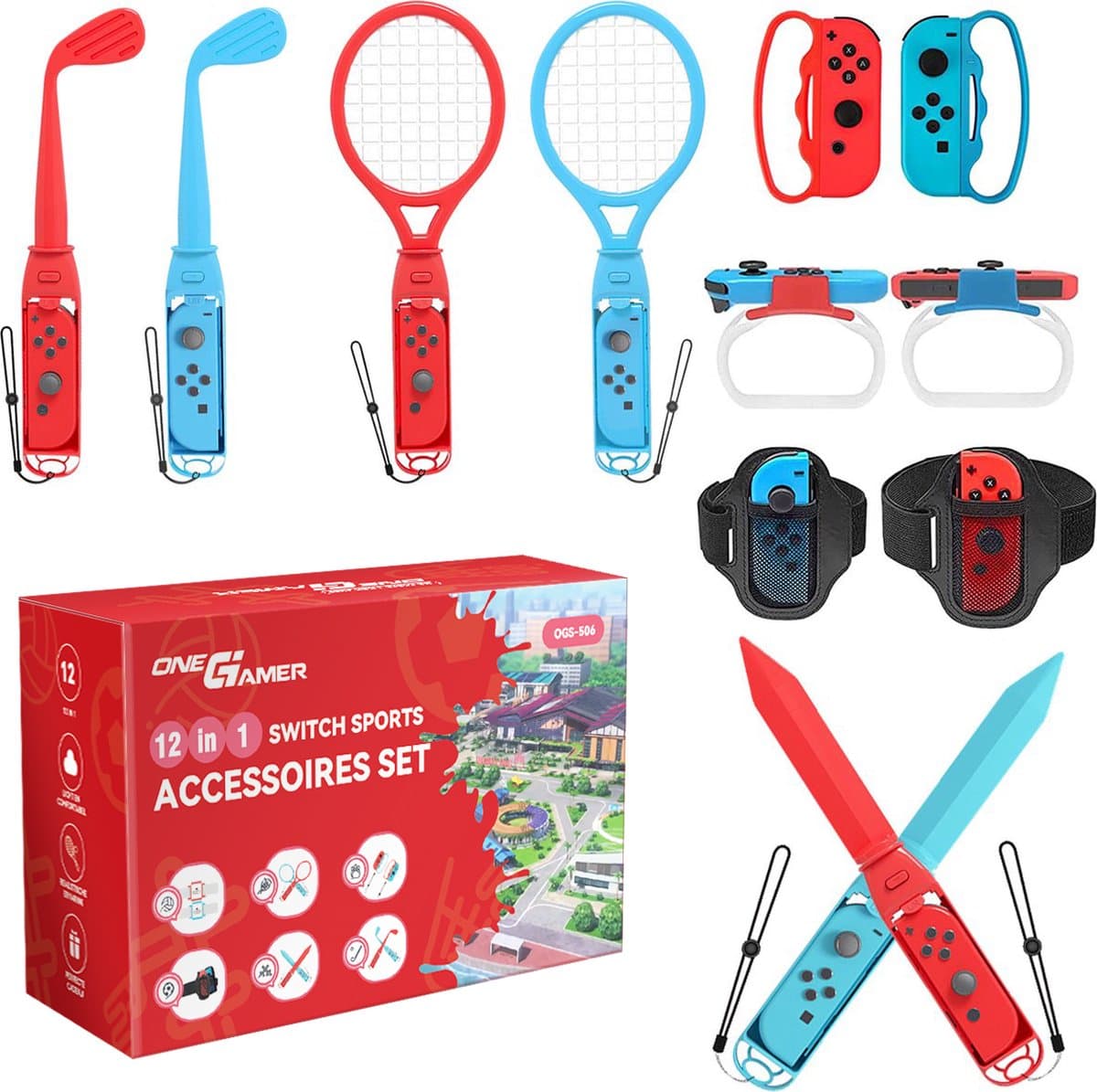 OneGamer Switch Sports Accessoires Set – Geschikt voor Nintendo Switch Sports Games - 12 in 1 Set — afbeelding 1