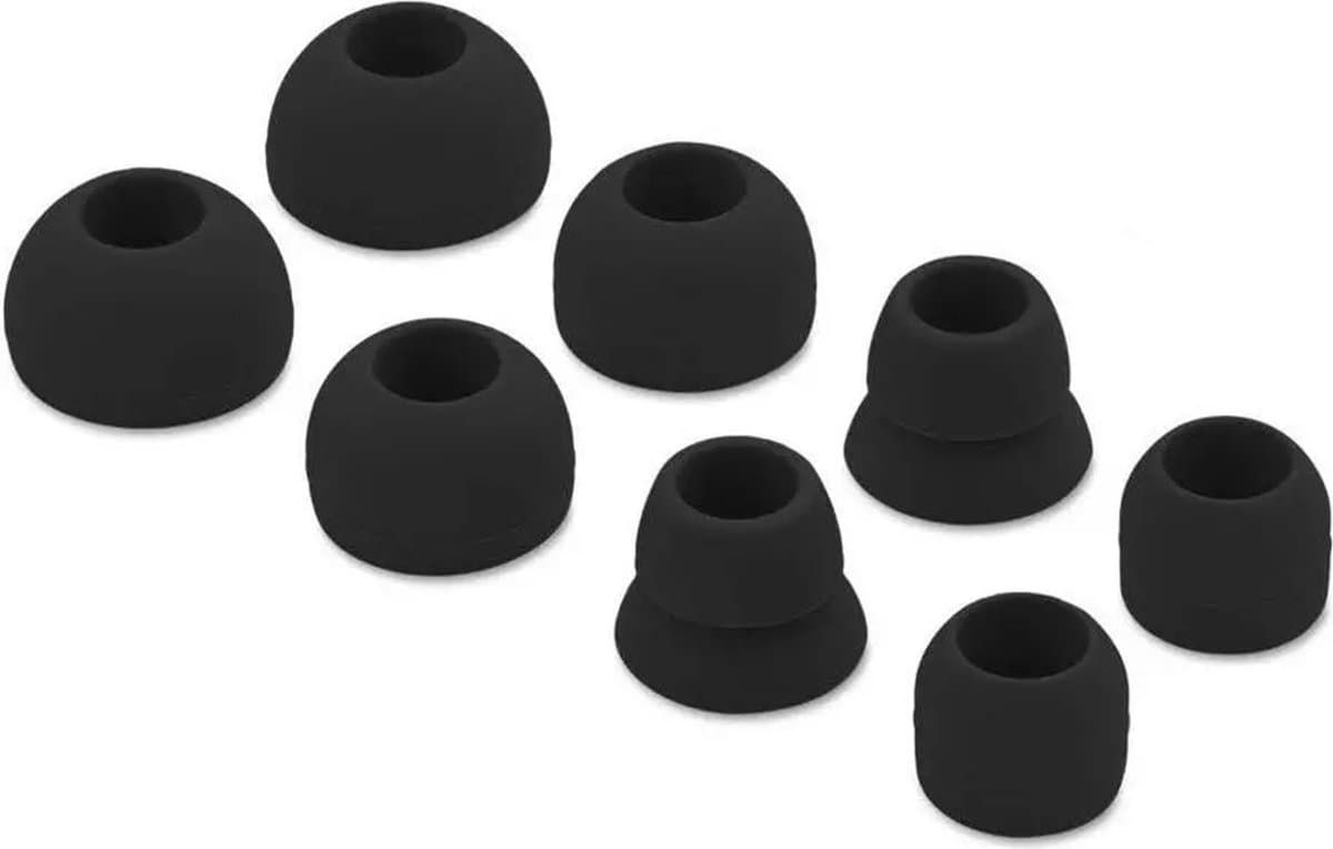 Ibley ComfortFit siliconen tips voor Powerbeats Pro Zwart - Siliconen Earplug - S/M/L/Double flange formaat - 4 paar - 4 maten — afbeelding 1