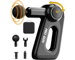 Massagepistool, spiermassage, rugmassage, professionele elektrische massager, ideaal voor massage en ontspanning, massagepistool met roterende kop 0°|45°|90°