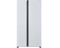Heinner HSBS-H442NFGWHE++ Amerikaanse Side-by-Side Koelkast – 442 L – Full No Frost – Deur-open Alarm – LED Touch Display – Smart Eco Functie – Wit – 5 Jaar Garantie