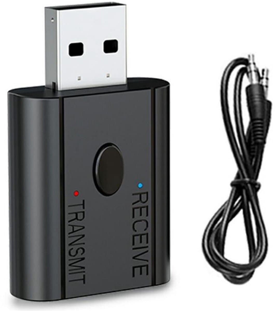 2 in 1 Bluetooth 5.3 Receiver en Transmitter USB adapter met AUX kabel - Bluetooth zender en ontvanger - Bluetooth Audio Receiver - zwart — afbeelding 1