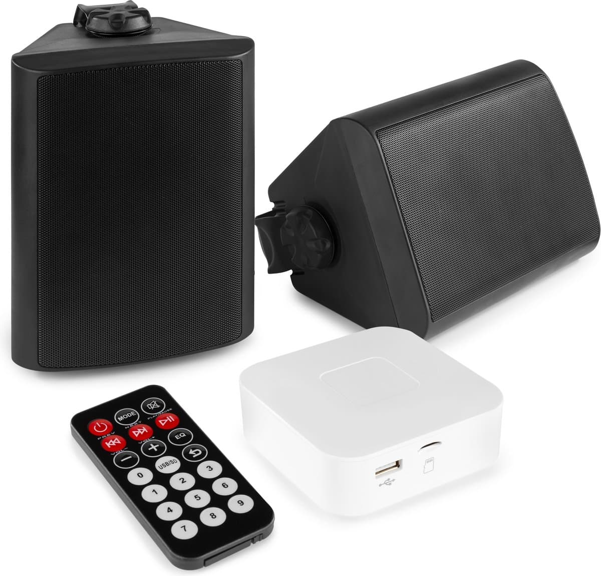 Buitenspeakers - Power Dynamics Bluetooth speakerset met 2 speakers voor buiten (5 inch) voor tuin, terras, etc. - Zwart — afbeelding 1