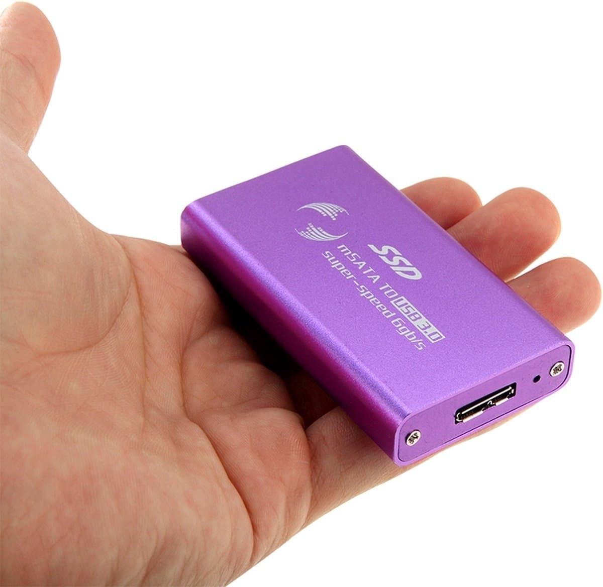 6 gb / s mSATA Solid State Disk SSD naar USB 3.0 harde schijfbehuizing (paars) — afbeelding 1