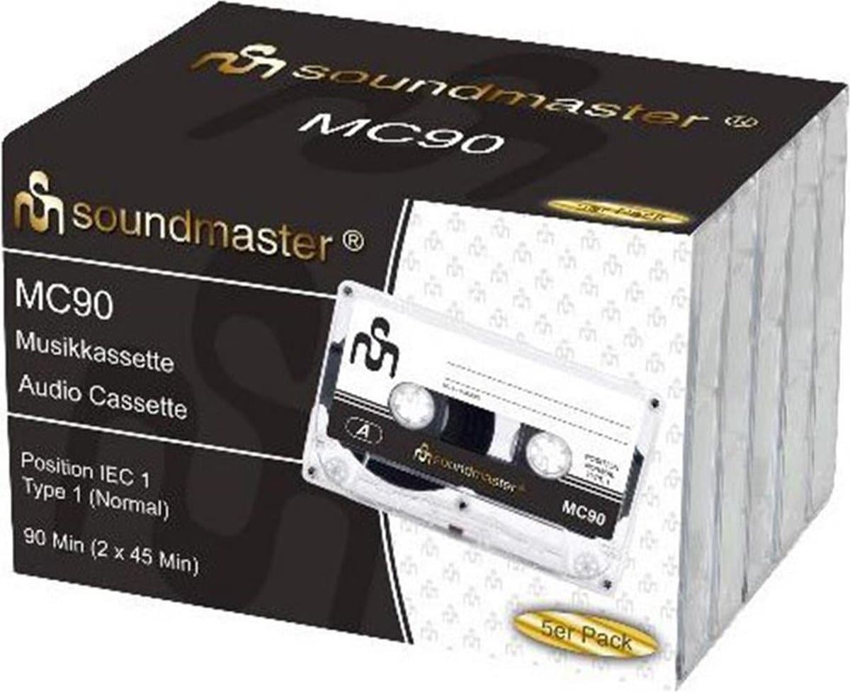 Soundmaster MC905P - Cassettebandjes 90 minuten, bundelverpakking (5 stuks) — afbeelding 1