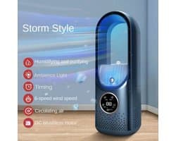 Mobiele Airco - Draagbare USB Luchtkoeler & Bladloze Ventilator - 6 Instelbare Sterktes - Stille Koelventilator & Luchtbevochtiger ( zwart )