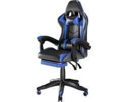 Avalo Gaming Stoel - Gamestoel Ergonomisch Verstelbaar - Bureaustoel - Gaming Chair voor Bureau - Zwart/Blauw