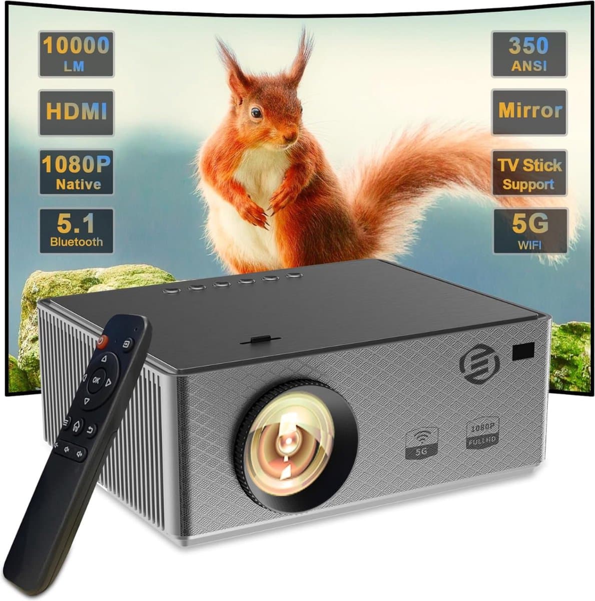 Equivera Mini Beamer - Draagbare Beamer - Beamer - Mini Beamer Projector - Projector - Mini Projector — afbeelding 1