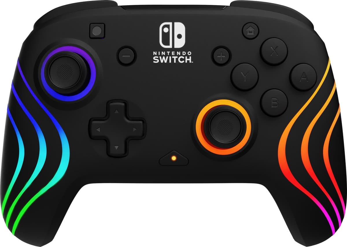 PDP Afterglow WAVE Draadloze Controller - RGB - Back Buttons - Zwart - Nintendo Switch/OLED — afbeelding 1