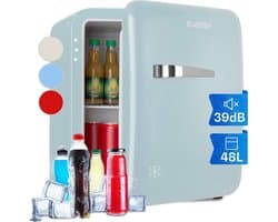 Klarstein Minibar minikoelkast voor kamers, 48 liter minikoelkast voor drankjes en cosmetica, kleine , kleine en stille koelkast, verstelbaar schap, kleine huidverzorgingskoelkast 0-10 °C - Mini Koelkast - 48L - Mini Fridge