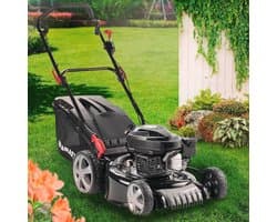 Benzine Grasmaaier 46 cm - Krachtige 4-takt Motor met 60L Opvangbak - Inclusief Maaien, Mulchen en Verzamelen