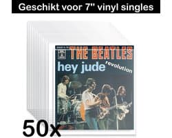 Singles Buitenhoezen voor 7 inch Vinyl – 50 stuks – VinylCare Essential ShieldSleeve – Vinyl hoes geschikt voor 7" Vinyl en 45 Toeren Singletjes – Beschermhoezen voor Singletjes – Buitenhoezen – Transparant – Polyethyleen – 100 Micron