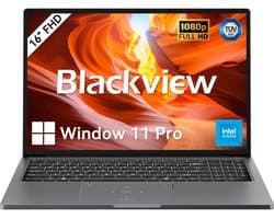 Blackview AceBook 12 Laptop - Intel Core i5-12450H - 16 inch FHD - 16GB DDR4 - 512GB SSD /2 TB - WiFi 6 - Window 11 Pro Notebook - UHD Graphics - Grijs