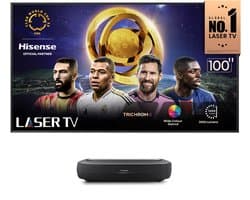 Hisense 100L9HD beamer inclusief 100’’ ALR projectiescherm | Home Cinema Beamer |100 inch 4K Laser TV | Ultra Short Throw | Home Theater | Gaming | 3000 ANSI lumen