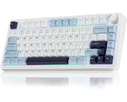 EPOMAKER x AULA F75 - Licht Blauw - Mechanisch Draadloos Toetsenbord - RGB - 75% - Qwerty - Gaming Keyboard - leobog reaper switch