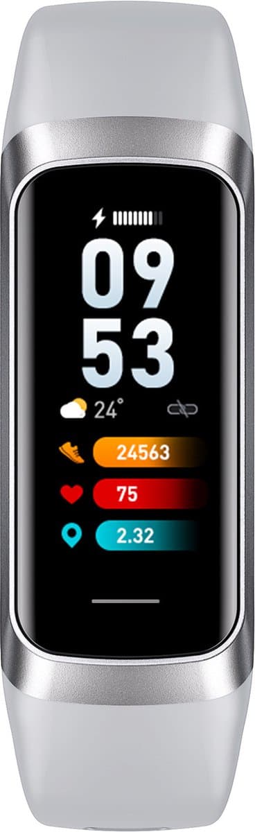 DrPhone ActiFit - 1.1'' AMOLED Scherm - Extra Lichte Activiteiten Tracker - Horloge met 25 Sportmodi - Zilver — afbeelding 1
