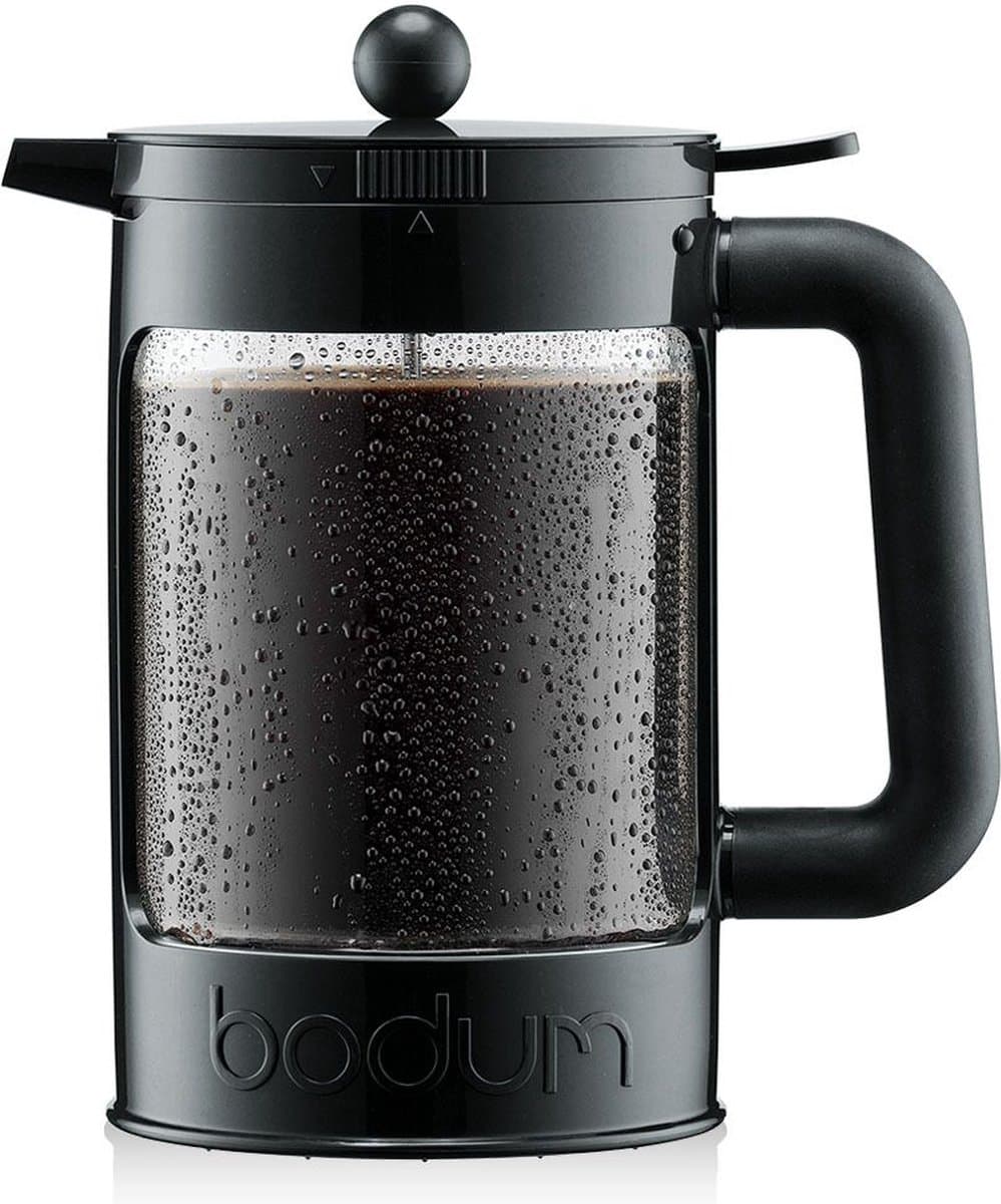 Bodum | Bean Cafetière voor ijskoffie / cold brew | Kunststof BPA-vrij | 1.5L | 12 kops | Zwart — afbeelding 1