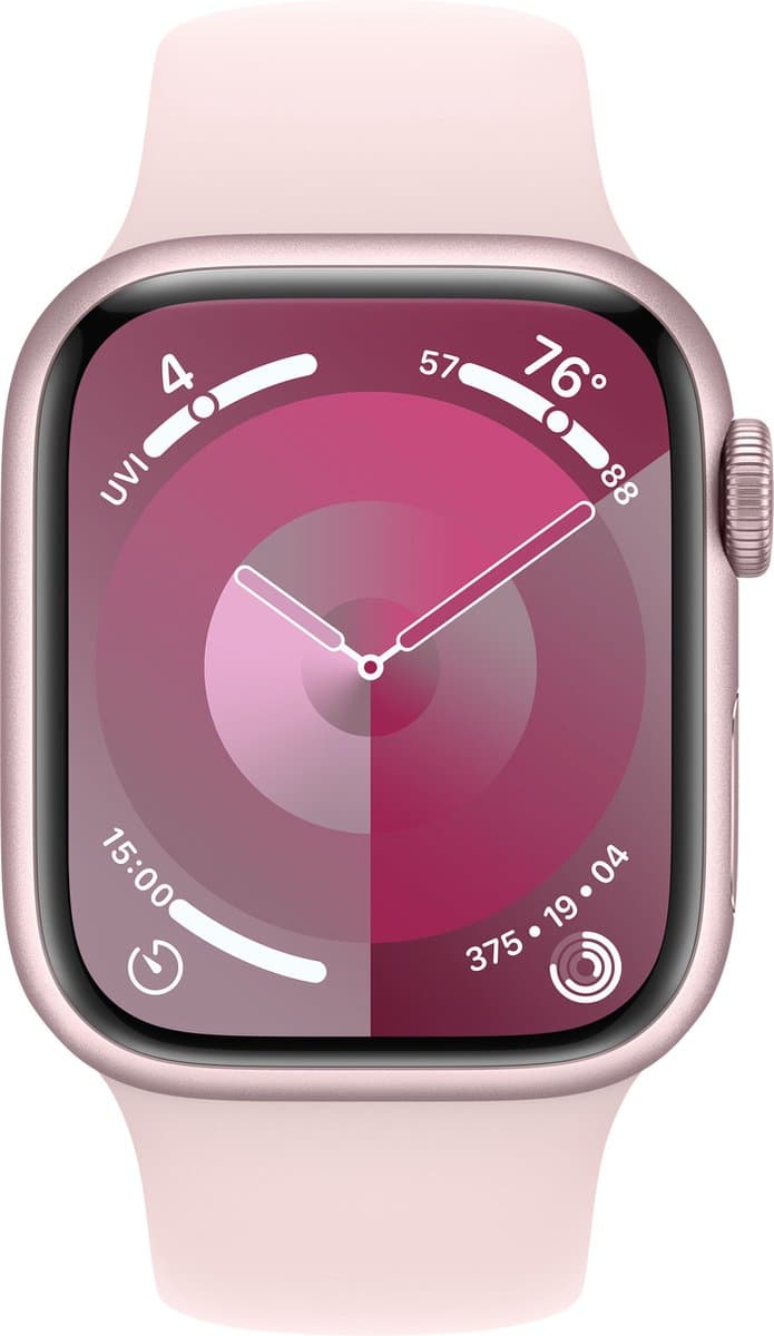 Apple Watch Series 9 - 41mm - Roze Aluminium Case with Roze Sport Band - S/M — afbeelding 1