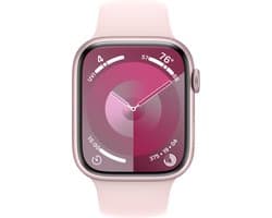 Apple Watch Series 9 - GPS + Cellular - 45mm - Pink Aluminium Case with Light Pink Sport Band - M/L