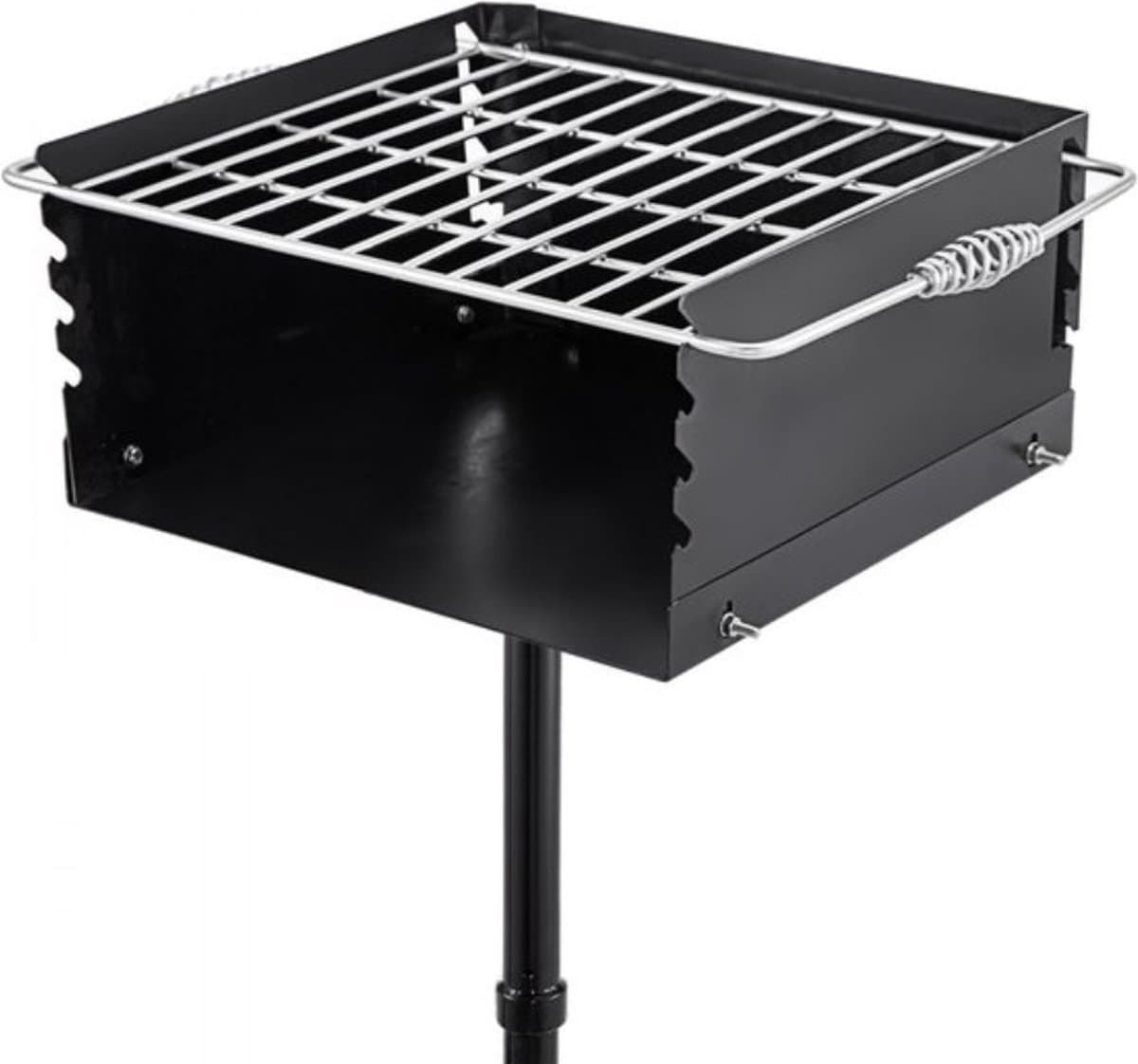 Outdoor Park Grill 16 x 16 Inch Park Style Houtskoolgrill Grootte van Grilldoos 40,6 x 40,6 x 20,3 cm Verstelbare Park Charcoal Grill, Hoogte Paal 127 cm, voor Houtskoolgrill Wandelen Picknick — afbeelding 1