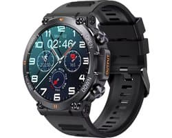 Smartwatch, KH-56-ZWART, Smartwatch Dames en Heren, Horloge, Smartwatch Bluetooth, Sporthorloge, Horloge Heren en Dames, Activity Tracker, Smartwatch Android, IPS Scherm, IP67 WATERDICHT, 30 Dagen Standby, Smartwatches geschikt voor IOS, Android