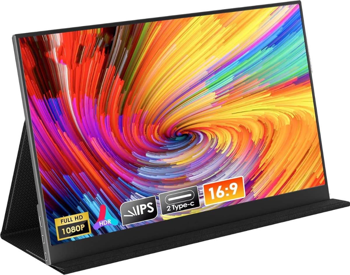 MKSS® Portable Monitor - Draagbare Scherm - Gaming - Full HD - Zwart — afbeelding 1