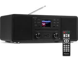 Internetradio - Audizio Avola alles-in-één radio met Bluetooth - DAB+/FM - CD speler - Zwart