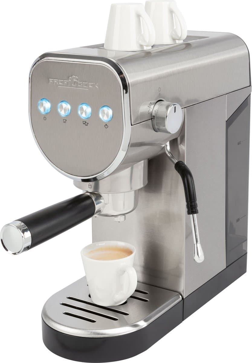 ProfiCook ES-KA 1265 -Espressomachine 2in1 -voor koffiecapsules en gemalen koffie - Portafiltermachine 20 bar Italiaanse pomp - incl. melkopschuimer - portafilter voor traditionele espresso — afbeelding 1