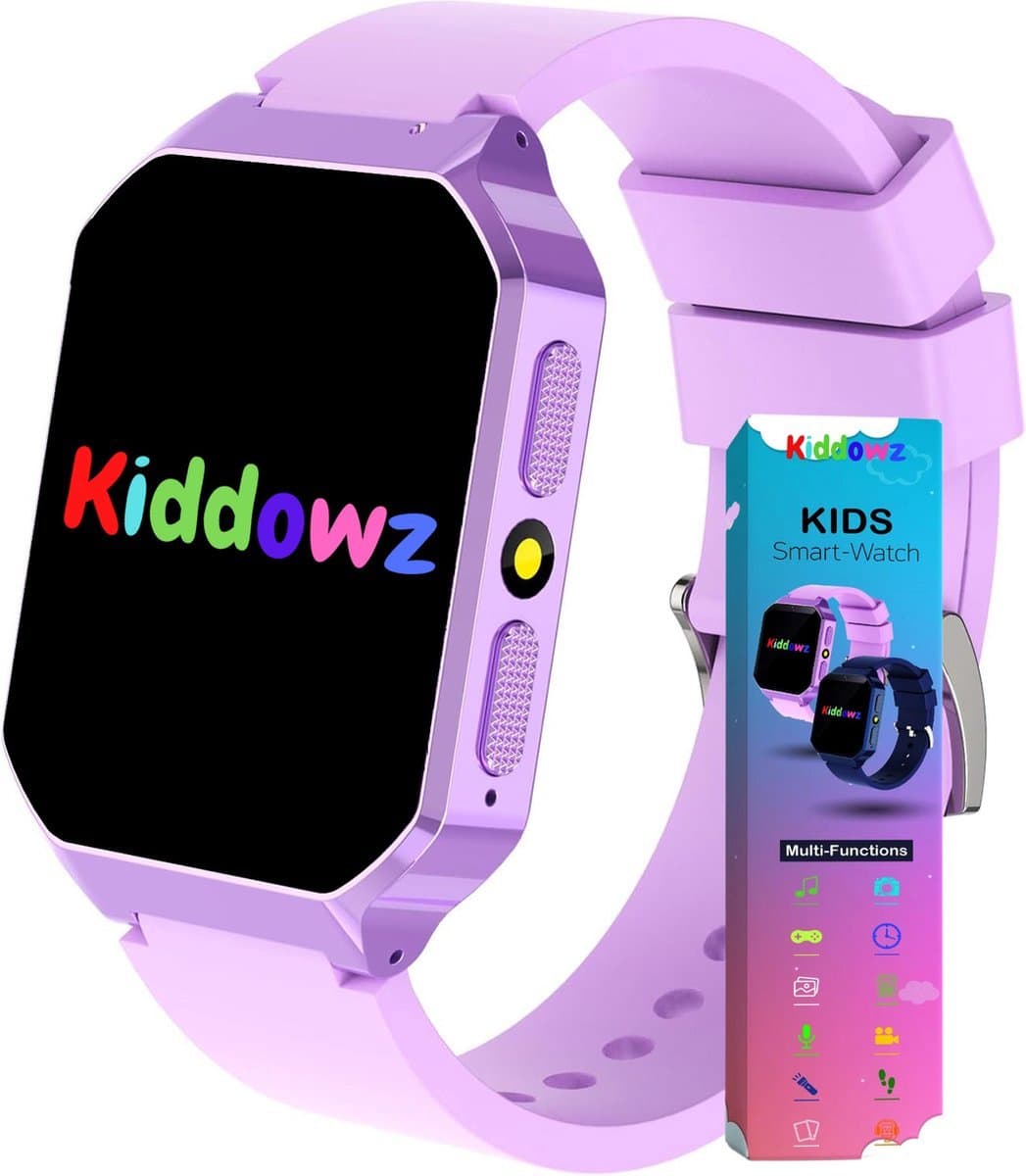 Kiddowz Smartwatch kinderen V2 - Kinderhorloge - 5 t/m 12 jaar - met camera, filters en 26 kids spelletjes - Paars — afbeelding 1