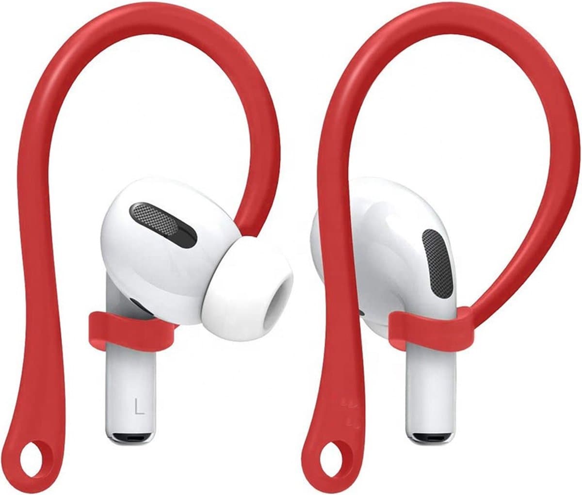 Ibley EarLoop Sport hooks rood voor Apple AirPods Pro 1/2 & AirPods 3/4 - Oorhaken - Siliconen sport haken - Geschikt voor AirPods Pro 1/2 en Apple AirPods 3/4 - Set van 2 — afbeelding 1