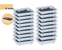 Wegwerp BBQ 18 stuks – Instant Barbecue met 600g Houtskool – Gebruiksklaar voor Camping, Picknick en Strand