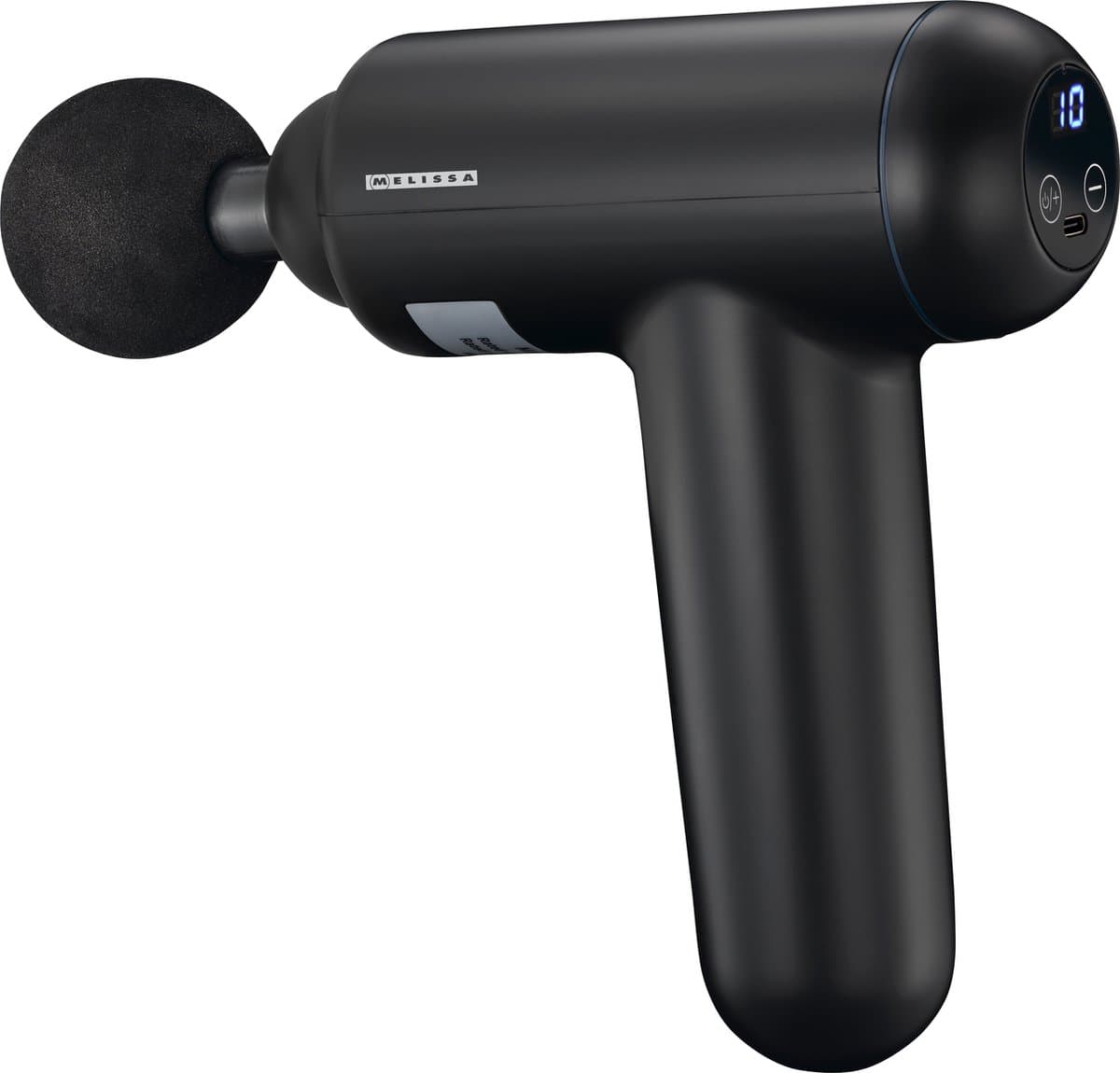 Melissa Massage Pistool - Massage Gun - Oplaadbaar via USB - LED display - 4 Massagekoppen inbegrepen - Massagepistool 16770048 - Zwart — afbeelding 1