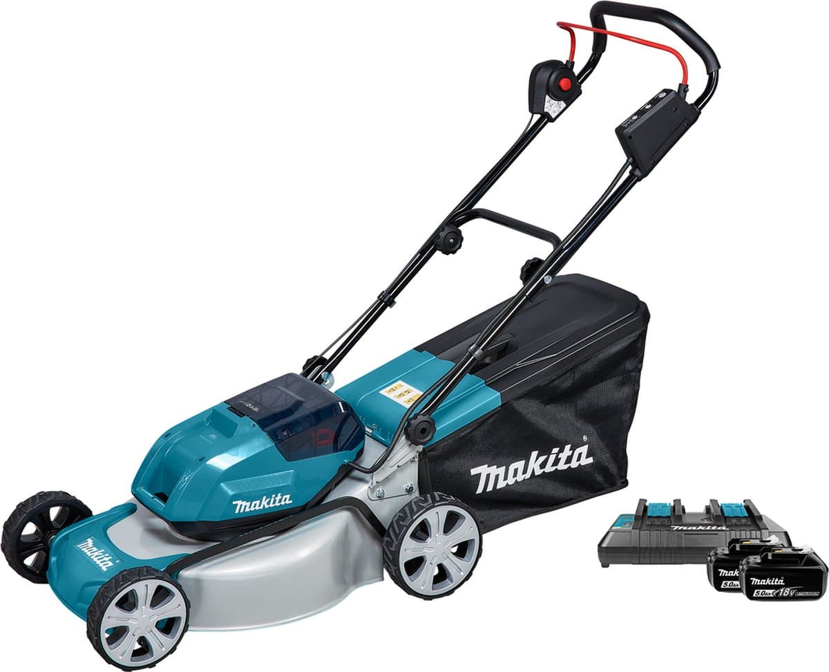 Makita DLM463PT2 Accu Grasmaaier 46cm 2x18V 5.0 Ah — afbeelding 1