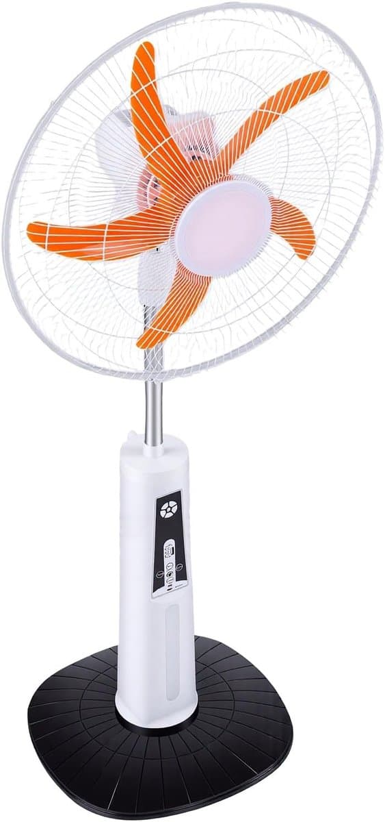 Staande Ventilator - Vloer Ventilator - Buiten Koelen - Zonne-energie Compatibel - 51x50x25 cm - Zwart — afbeelding 1