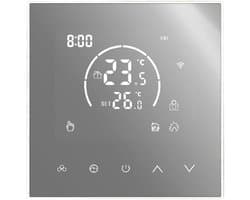 WiFi Thermostaat - Temperatuurregelaar Verwarming - Verwarming Instellen - Kinderslot Functie - 86x86mm - Wit