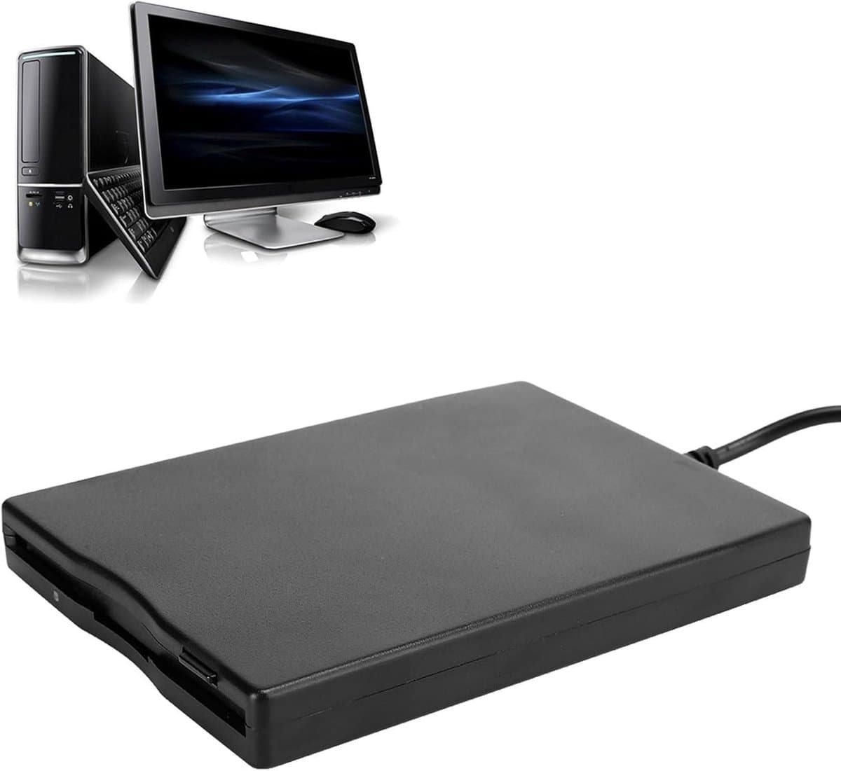 Externe Floppy Drive - USB Lezer - Bestanden Overzetten - USB Powered - 3.5 Inch - Zwart — afbeelding 1