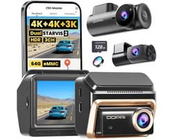Dashcam voor auto - Zwart - Z90 Master met drie camera's - 4K + 4K + 3K Dual STARVIS 2 HDR - Voor volledige voertuigbewaking