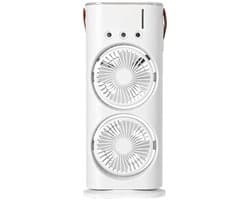 LISM-Draagbare 3-in-1 oplaadbare sproeier met dubbele ventilator, watertank en 3 sproeikoppen - Wit