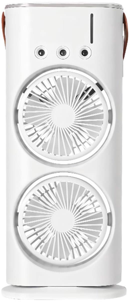 LISM-Draagbare 3-in-1 oplaadbare sproeier met dubbele ventilator, watertank en 3 sproeikoppen - Wit — afbeelding 1